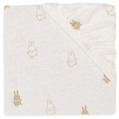 Jollein fitted sheet Jersey 60x120cm Happy Miffy | Nougat