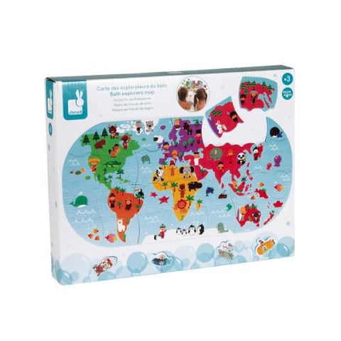 Janod Bath puzzle 28 pieces of world map