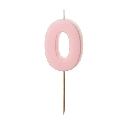 Party Deco Candle Number "0" | Pink