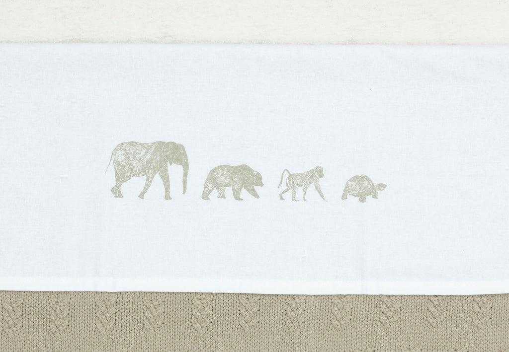 Jollein Fitted Sheet Crib 75x100cm | Animals Olive Green