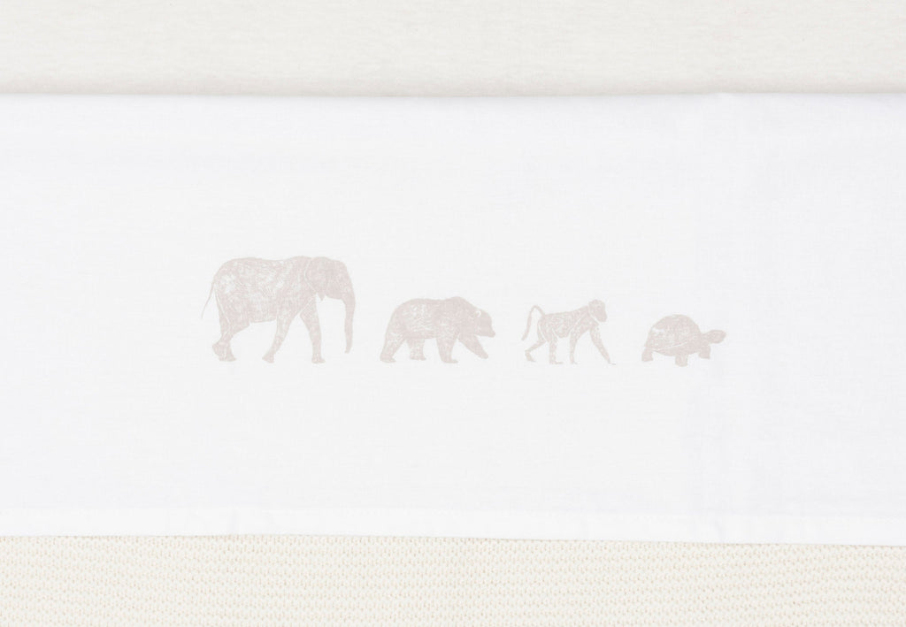 Jollein Fitted Sheet Crib 75x100cm | Animals Nougat