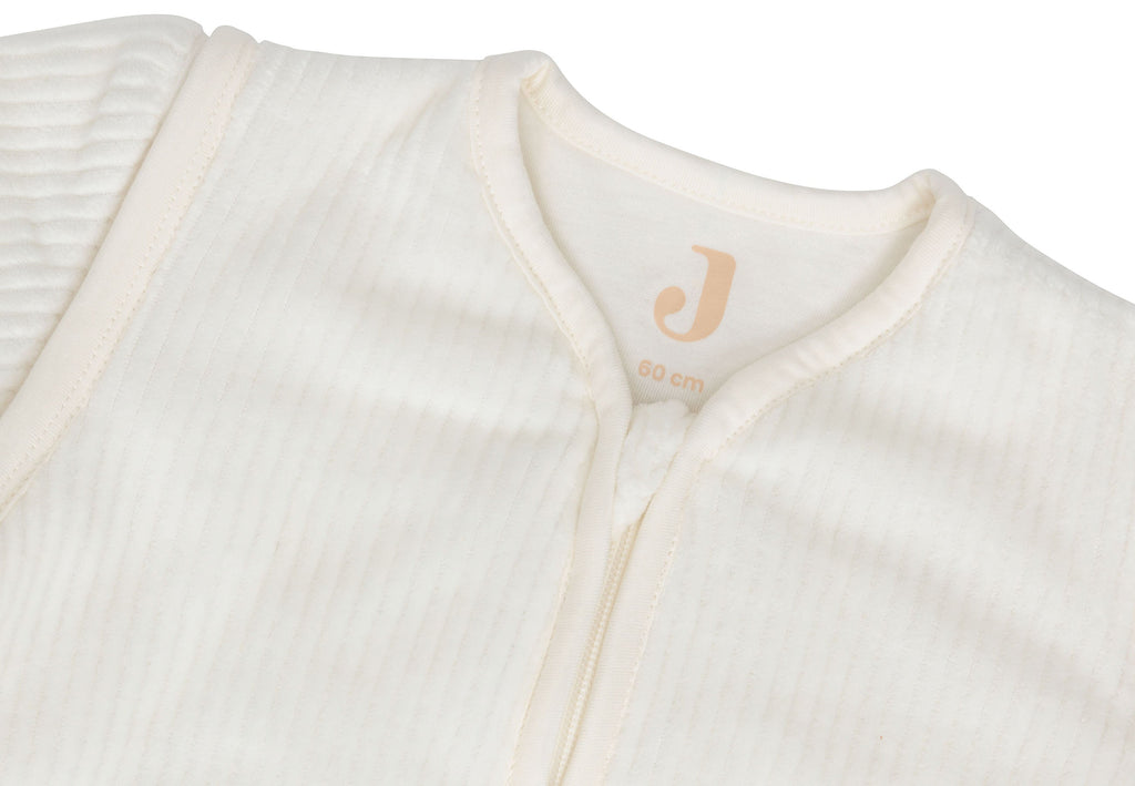 Jollein Sleeping Bag With Removable Sleeves Round 60cm Rib Ivory