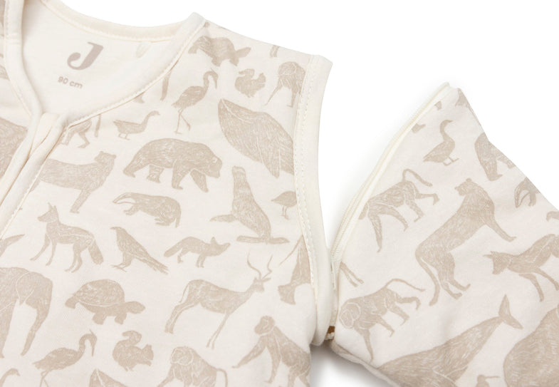 Jollein Sleeping bag with detachable sleeve 90cm | Animals Nougat