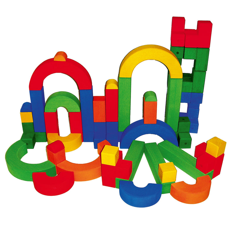 Bauspiel Colorful wooden blocks set | Junior 72 pieces