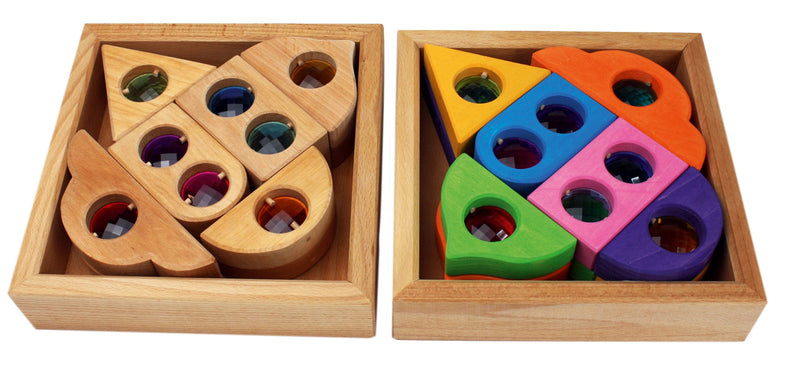 Bauspiel Colorful wooden window block set | Fairytale 12 pieces