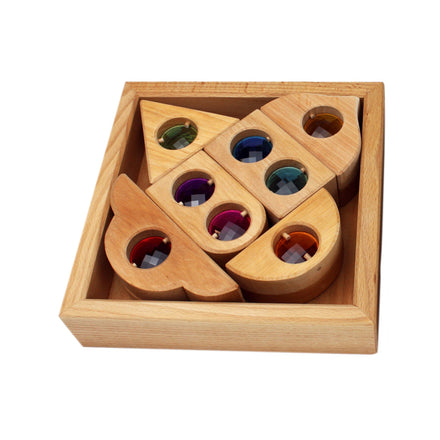 Bauspiel Natural Wooden window Block set | Fairytale 12 pieces