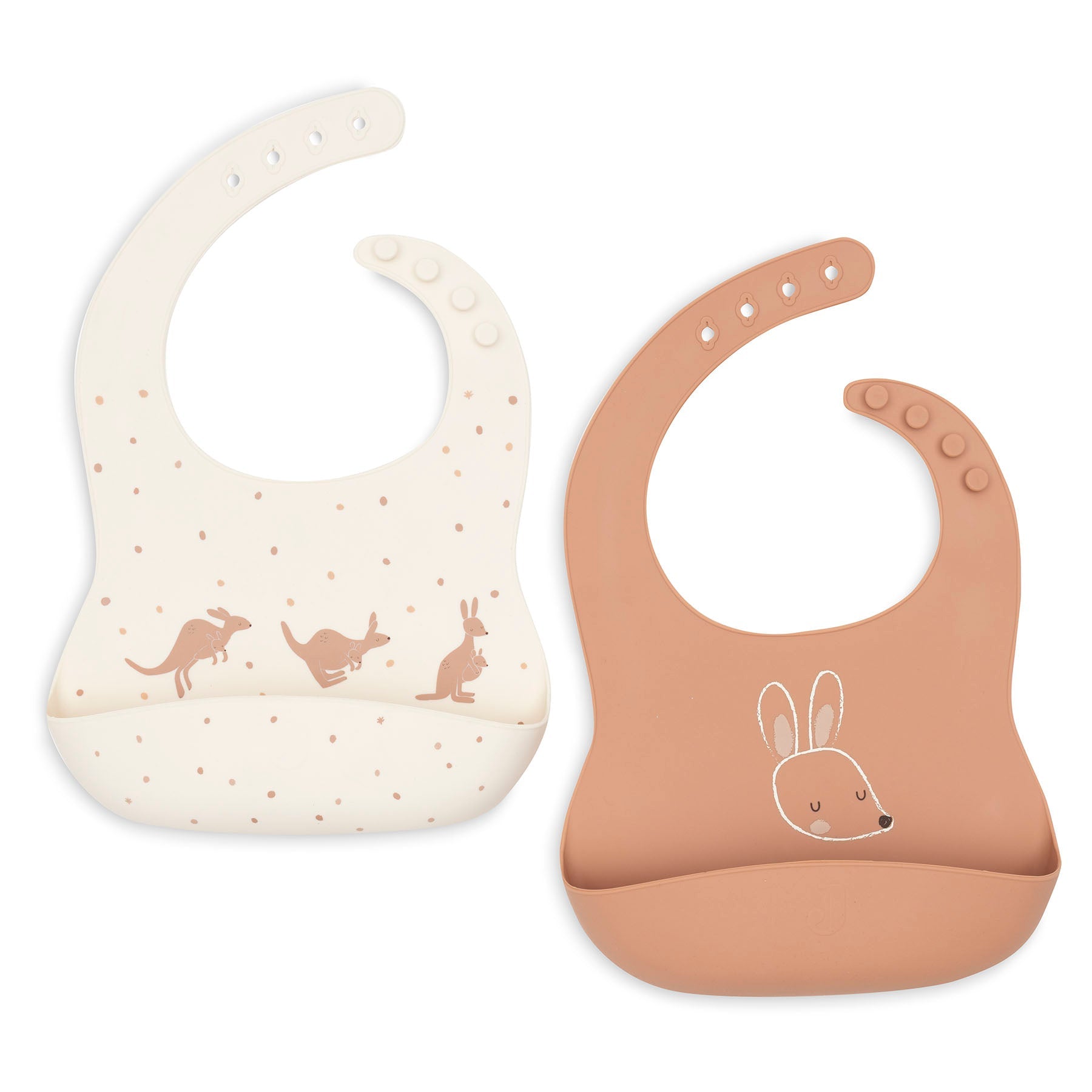 Jollein Bib Silicone Kangaroots 2-pack
