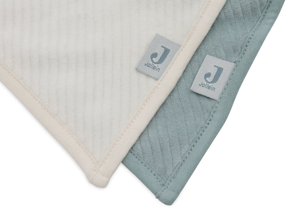 Jollein Drool Scarf Velvet Rib Sea Green/Ivory (2pack)