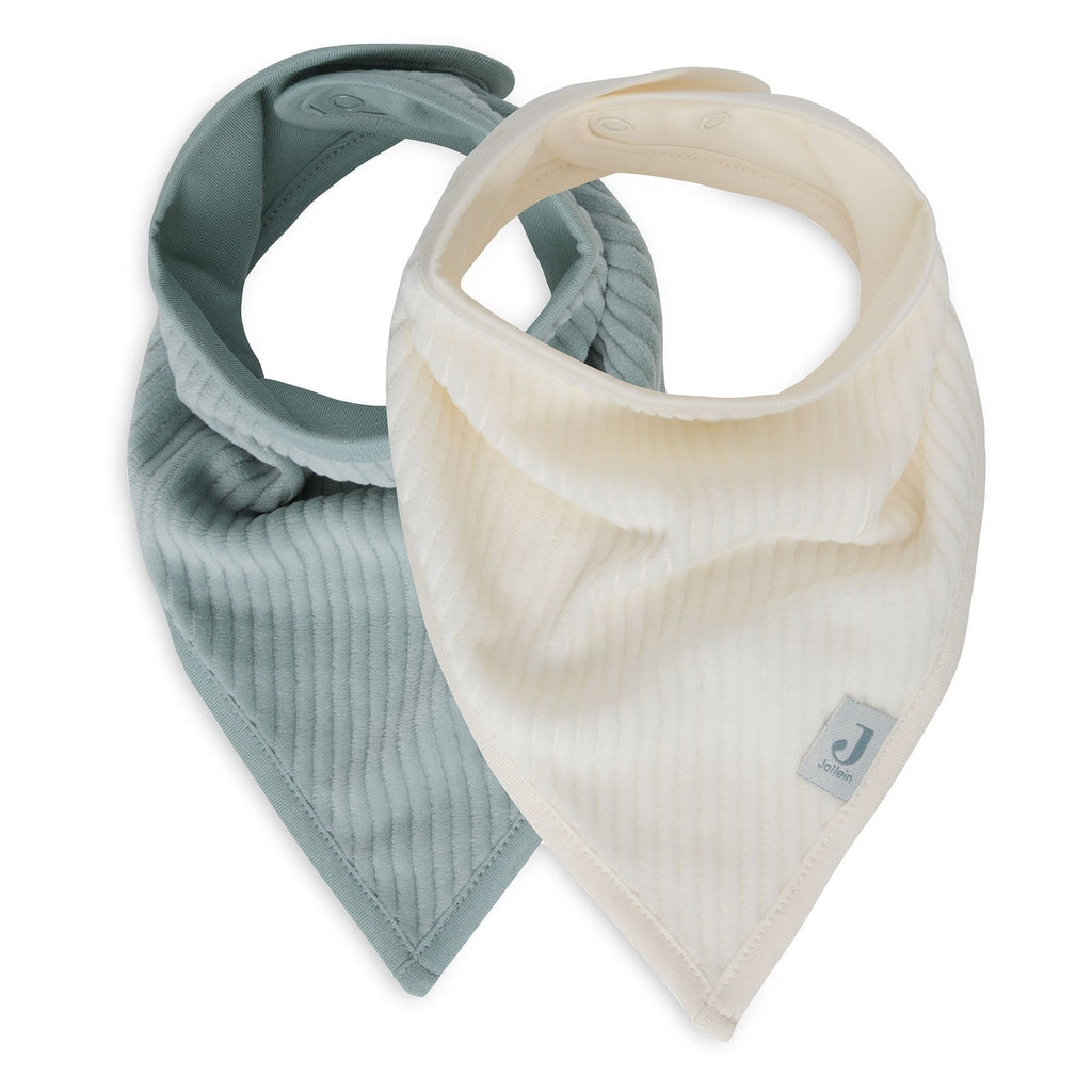 Jollein Drool Scarf Velvet Rib Sea Green/Ivory (2pack)