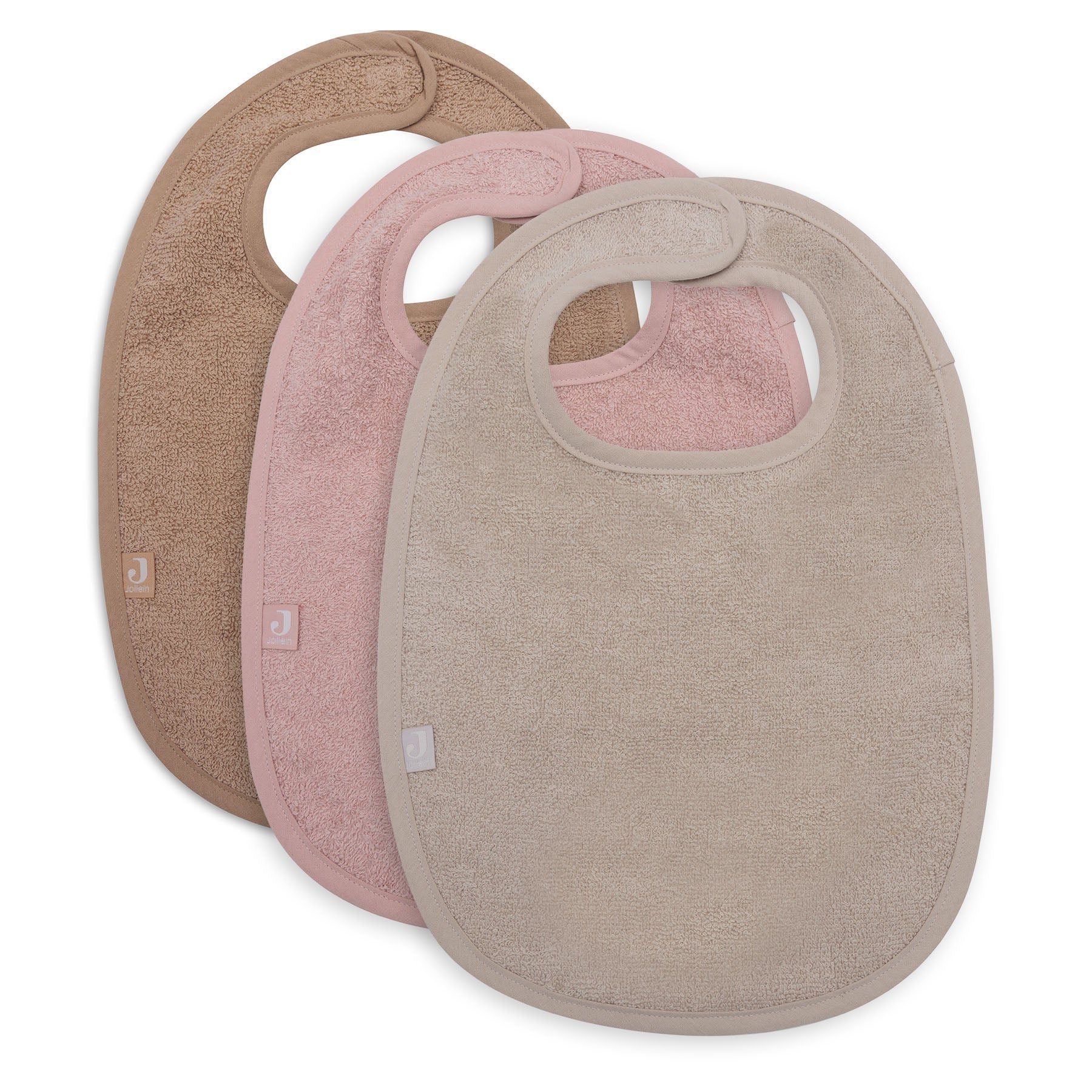 Jollein Bib Terry Wild Rose/Nougat/Biscuit (3pack)