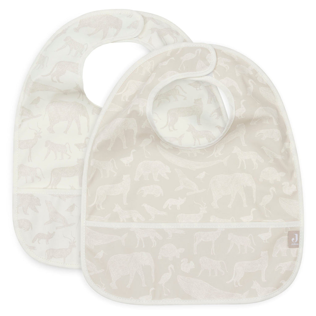 Jollein Bib Waterproof Set 2 pieces | Animals Nougat