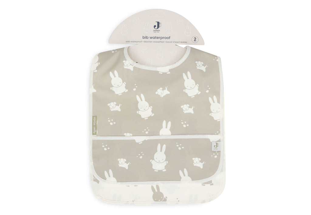 Jollein Bib With Cover Tray Waterproof Miffysnuffy Set 2 | Olive Green