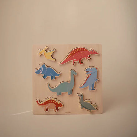 Mushie Wooden Inlay Puzzle | Dino