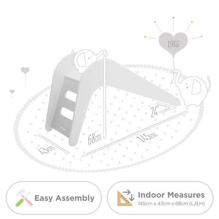 Jupiduu Slide white wood 145x43x68cm - White Elephant PACKAGING DAMAGED*
