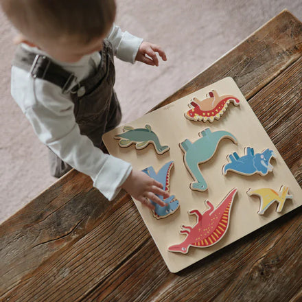 Mushie Wooden Inlay Puzzle | Dino