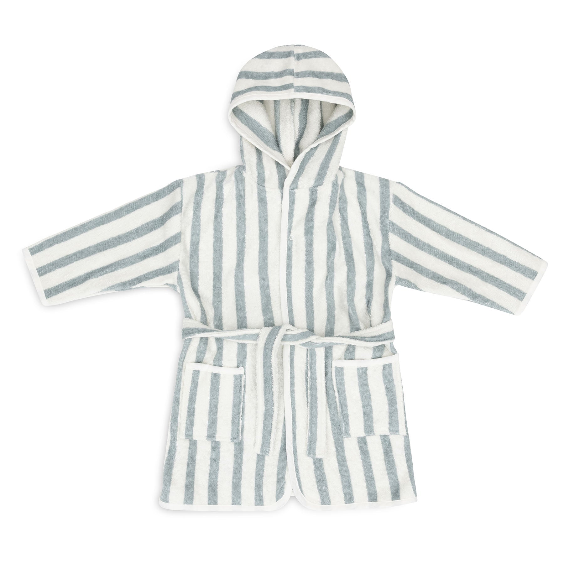 Jollein Bathrobe 1-2Y Stripe Terry Sea Green Gots