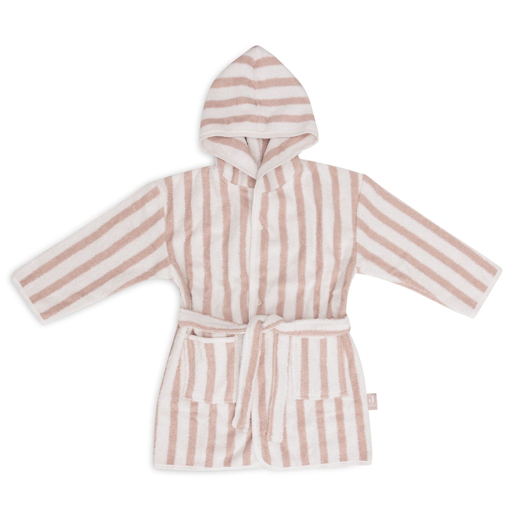 Jollein Bathrobe 3-4Y | Stripe Terry Wild Rose Gots