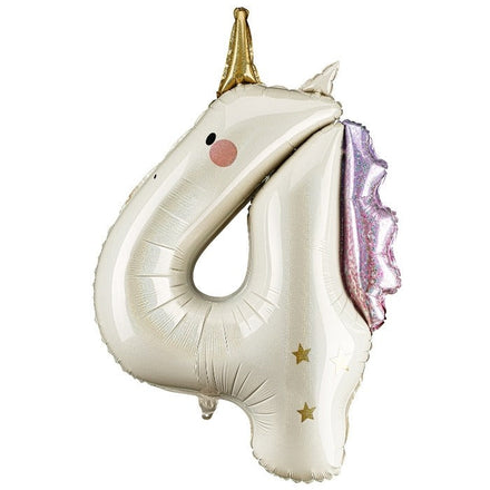 Party Deco Foil Balloon | Unicorn Number 4