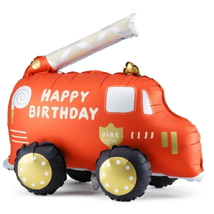 Party Deco Foil Balloon | Happy Birthday Fire Truck