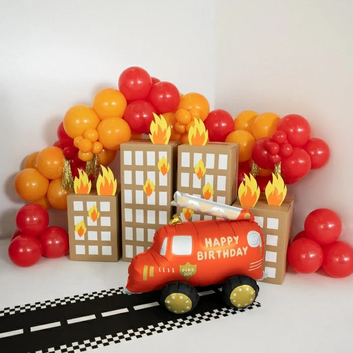 Party Deco Foil Balloon | Happy Birthday Fire Truck