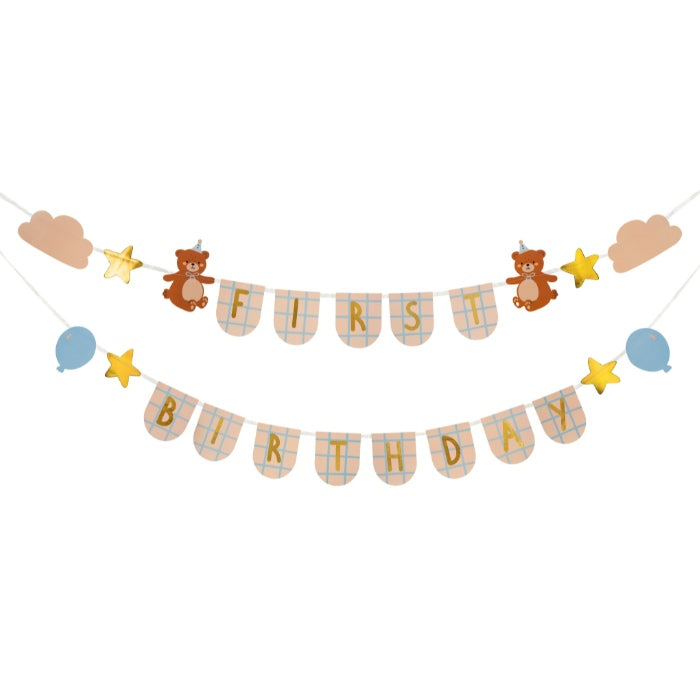 Party Deco Garland Teddy Bear Party 1st Birthday