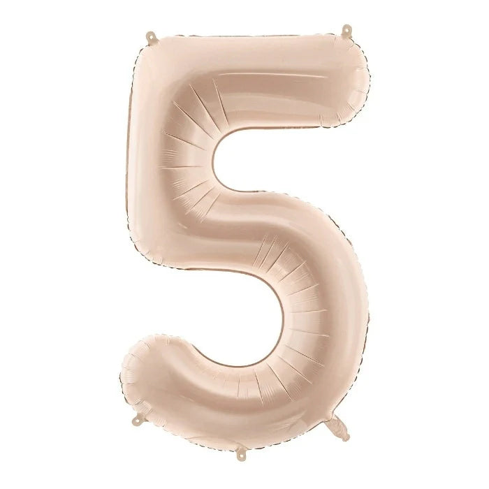 Party Deco Foil Balloon | Number 5 Pastel Beige