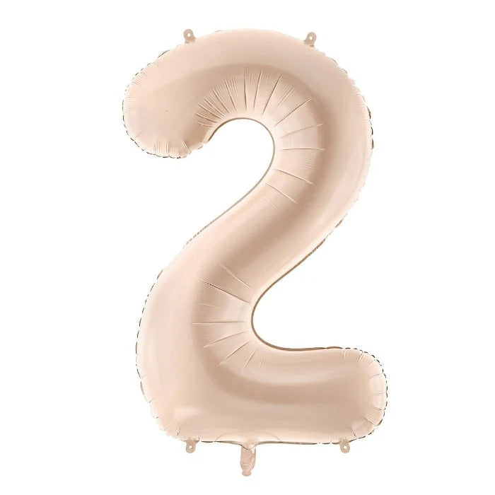 Party Deco Foil Balloon | Number 2 Pastel Beige