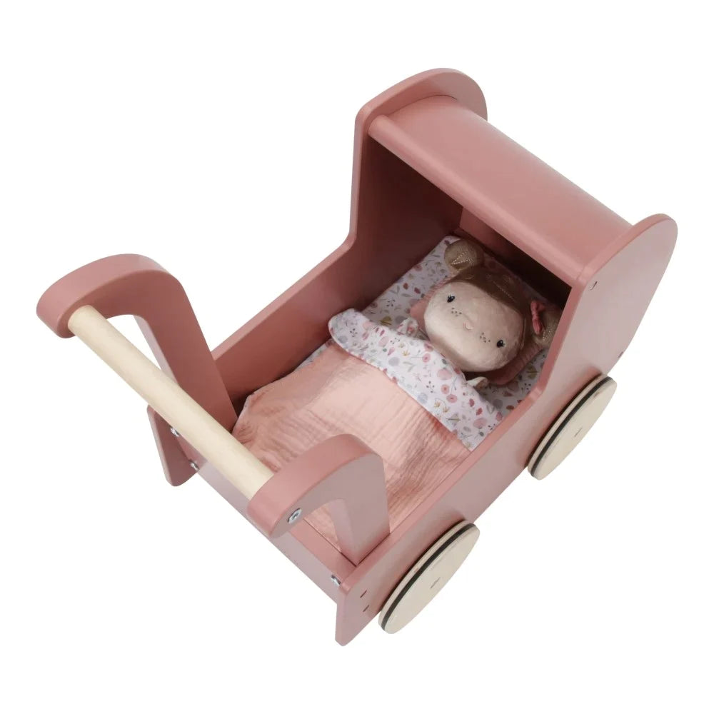 Little Dutch Doll Carriage with Doll | Wood pink