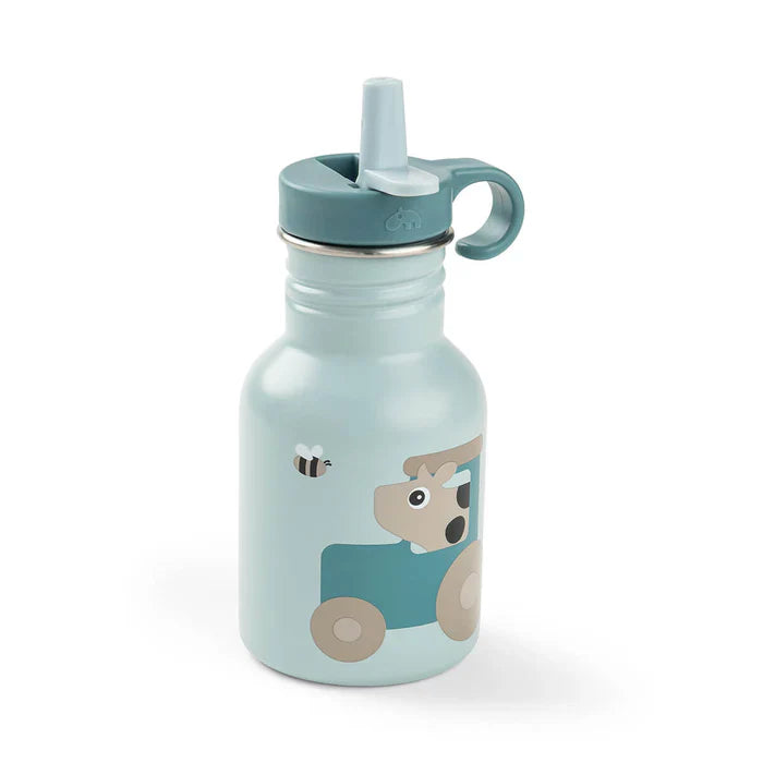 Done By Deer Drinking Bottle Stainless Steel 350ml | Tiny Farm Blue