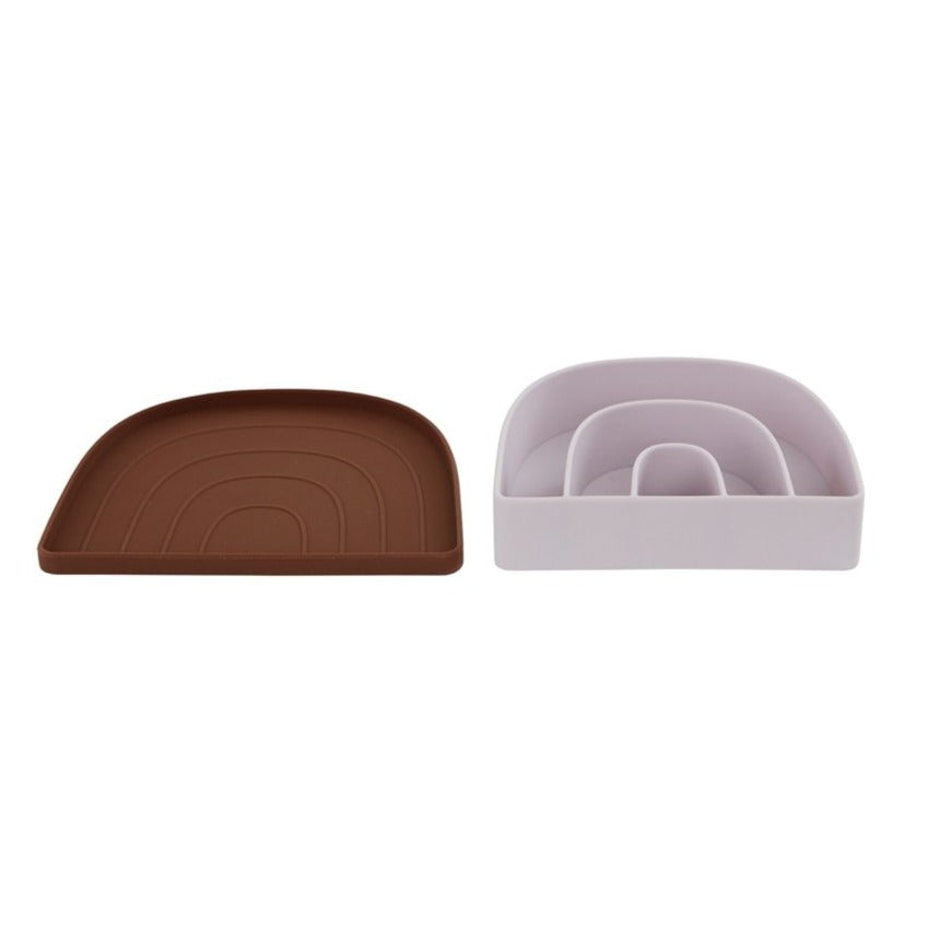 OYOY Living Silicone Plate and Bowl | Caramel/Lavender *