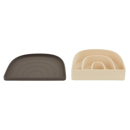 OYOY Living Silicone Plate and Bowl | Choko/Vanilla *