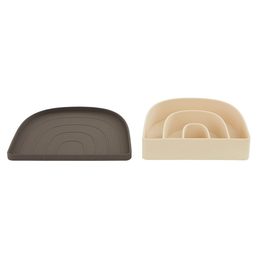 OYOY Living Silicone Plate and Bowl | Choko/Vanilla *