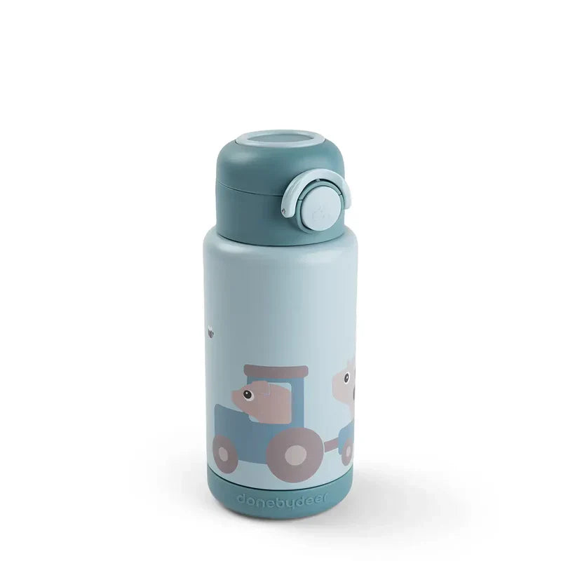 Done By Deer Thermal Drinking Bottle | Tiny Farm Blue