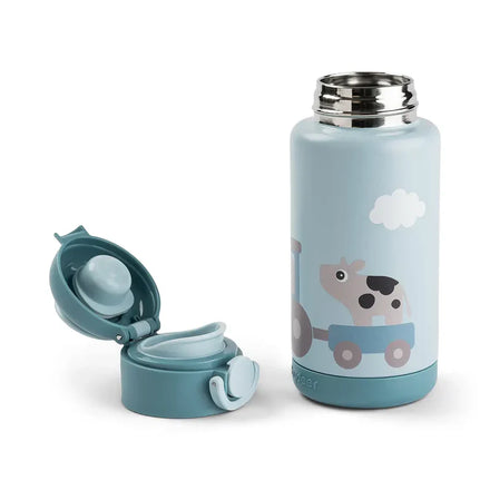 Done By Deer Thermal Drinking Bottle | Tiny Farm Blue