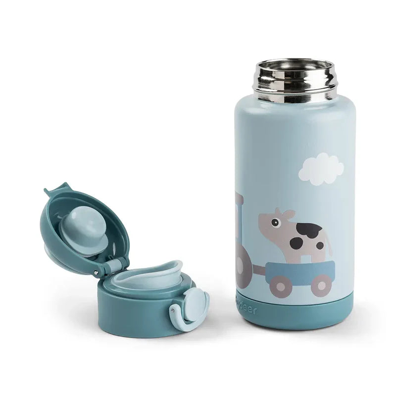 Done By Deer Thermal Drinking Bottle | Tiny Farm Blue