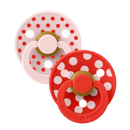 Bibs Pacifier Size 2 Latex Anatomical 2 pack | Blossom/Candy Apple