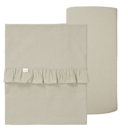 Koeka Crib Sheet And Fitted Sheet Set Ruffle Faro | Saga