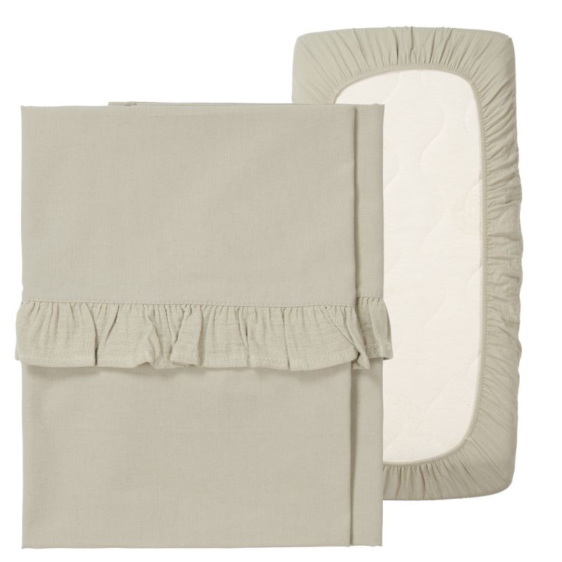 Koeka Cot Sheet And Fitted Sheet Set Ruffle Faro | Saga