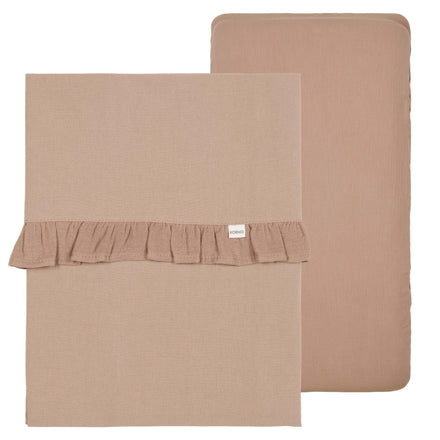 Koeka Crib Sheet and Fitted Sheet Set Ruffle Faro | Caffe