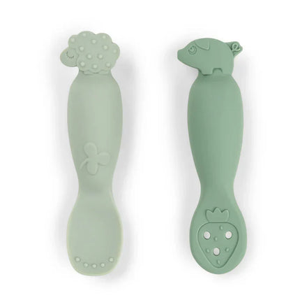Done By Deer Learning Spoon Set | Tiny Farm Green