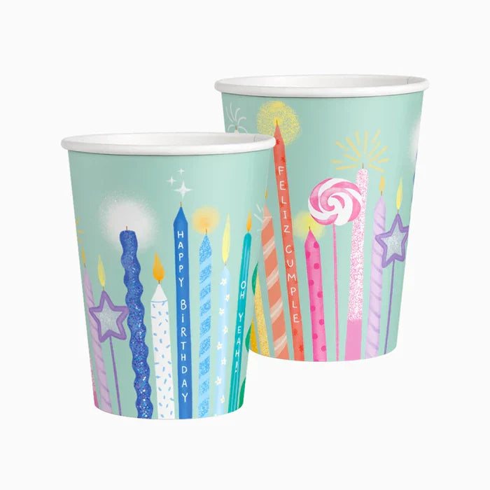 Oh yes Set Cardboard Cups 10pcs | Birthday Candles