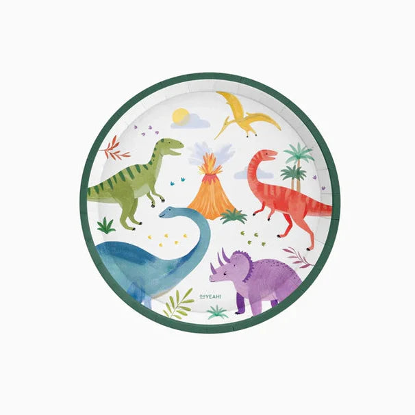 Oh yes Cardboard Plates 6pcs Ø 17 cm | Baby Dinosaurs