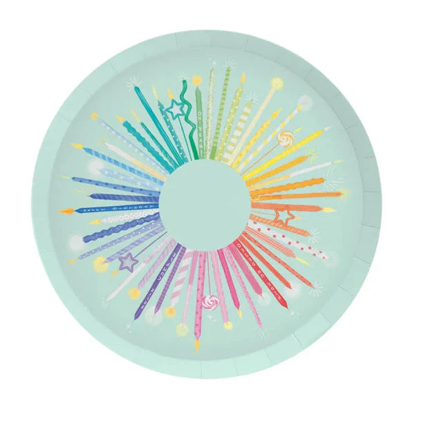 Oh yes Cardboard Plates 6pcs Ø 23 cm | Birthday Candles