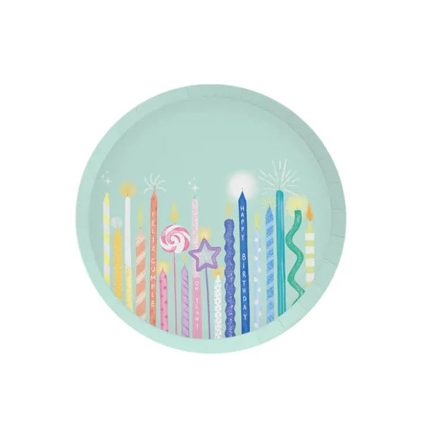 Oh yes Cardboard plates 6pcs Ø 18 cm | Birthday Candles
