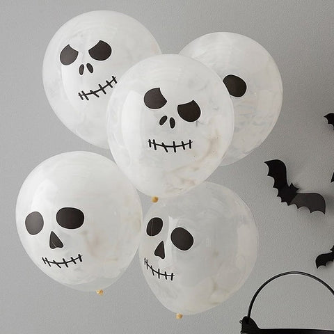 Ginger Ray balloons set 5 skeleton paint balloons