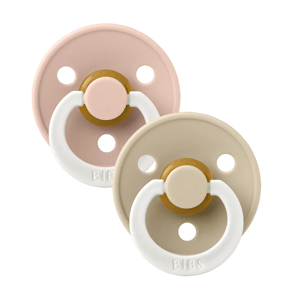 Bibs Pacifier Size 2 Latex Symmetrical Glow in The Dark 2 pack | Blush / Vanilla