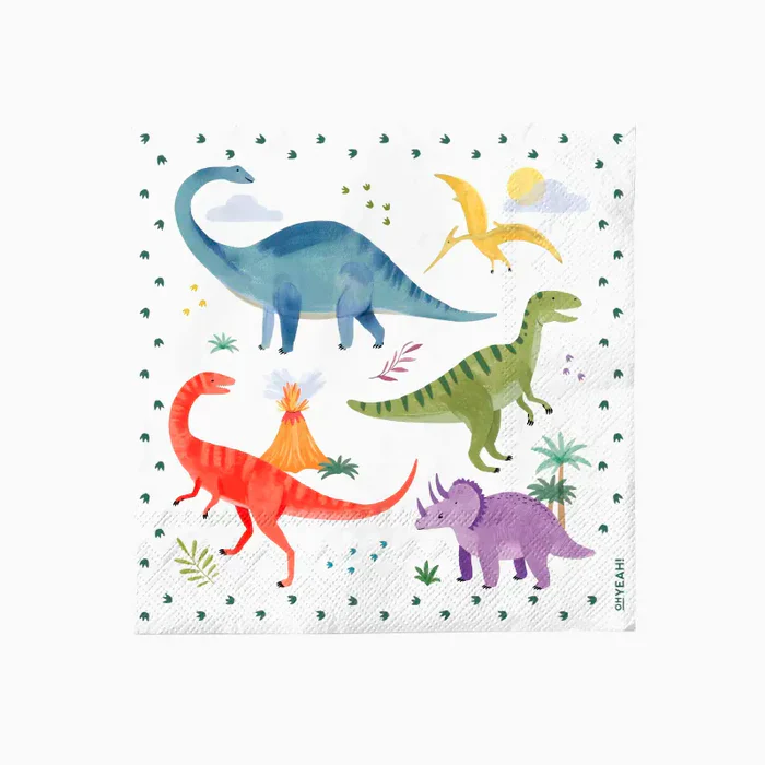 Oh yes Napkins 20pcs 33x33cm | Baby Dinosaurs