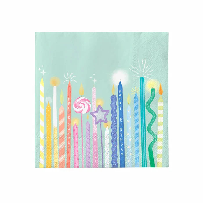Oh yes Set Napkins 20pcs 33x33cm | Birthday Candles