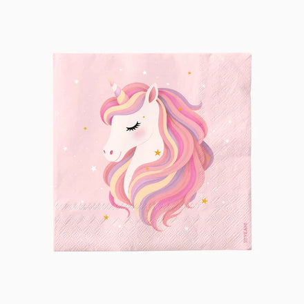 Oh yes Set Napkins 20pcs 33x33cm | Pink Unicorn