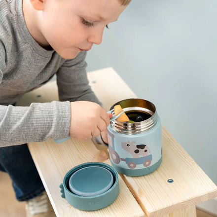 Done By Deer Thermal Food Jar 300ml | Tiny Farm Blue